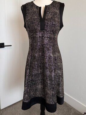 Roz & Ali Fit and Flare Metallic Dress
